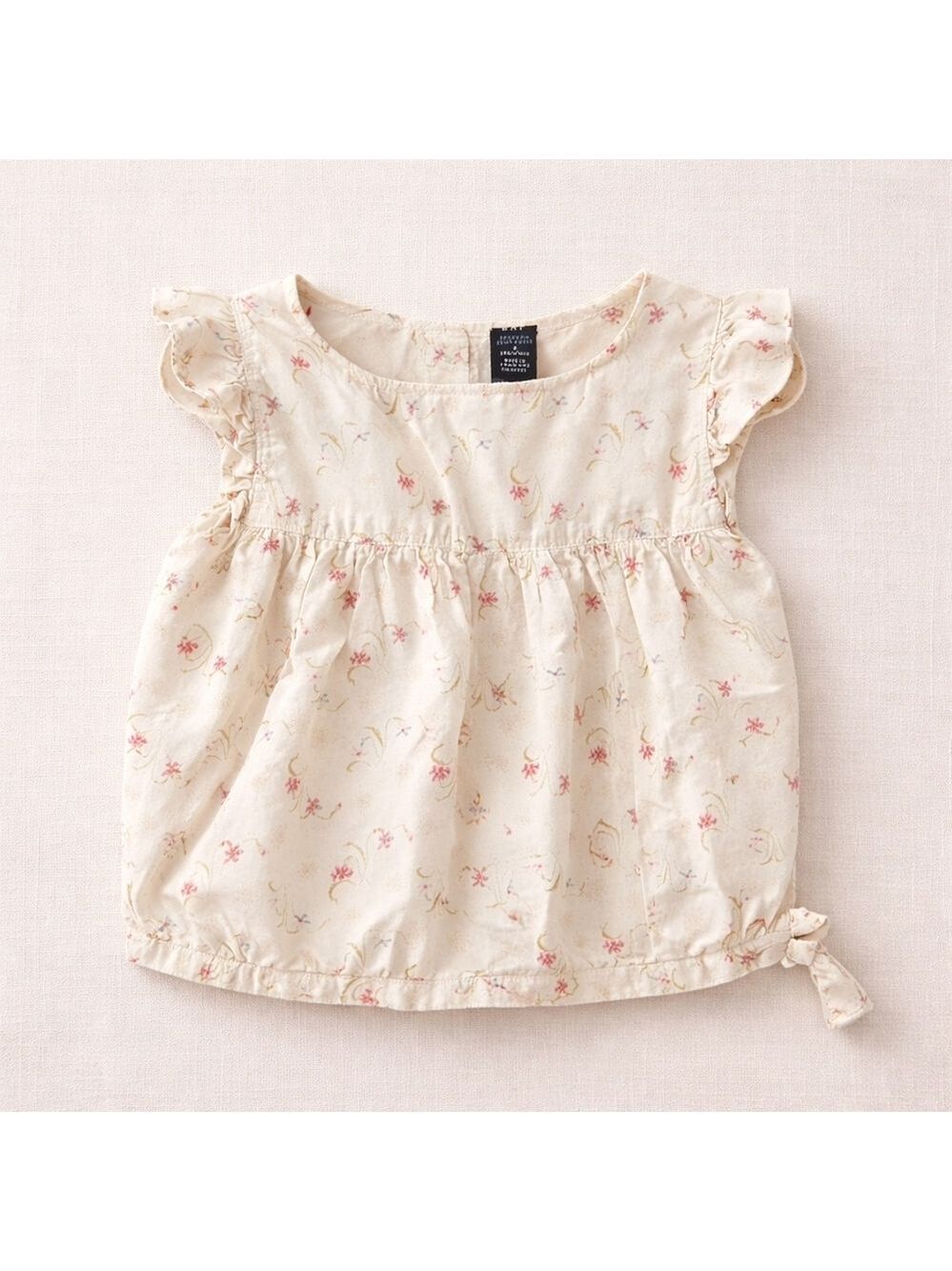 5/$25 Gap Toddler Floral Blouse Cream Pink Tie Sides Size 3 Years